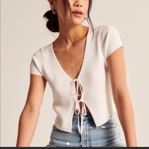 Abercrombie & Fitch tie front short sleeve cardigan